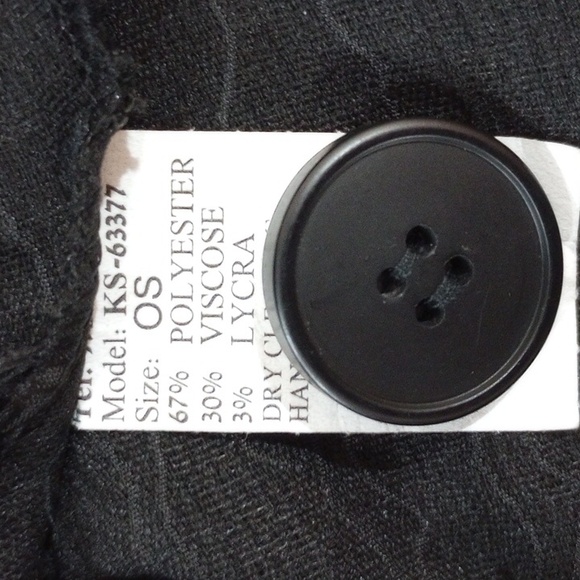 Kedem Sasson Black Scuptural Lightweight Crinkle Vest with pockets, OS - Picture 14 of 14